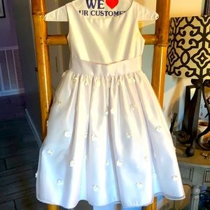 Dimples White Embroidered Flowers Occasion Dress Wedding, Church, Holiday SZ 5
